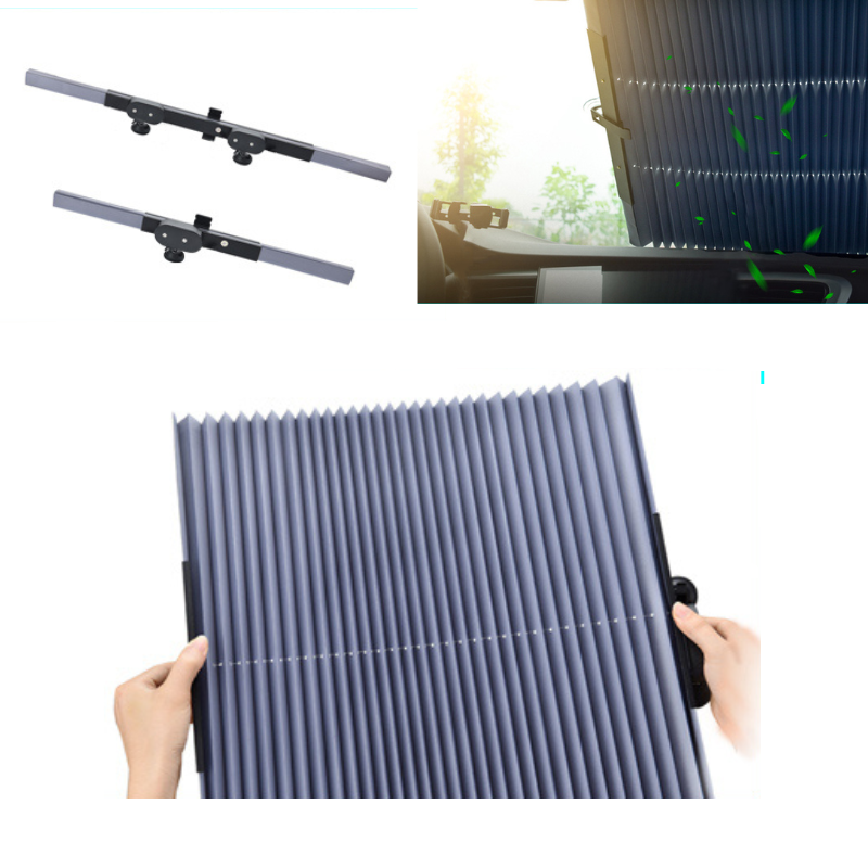 Pare-soleil Rétractable Auto – Anti-UV – Universel – 45x125 Cm – Noir