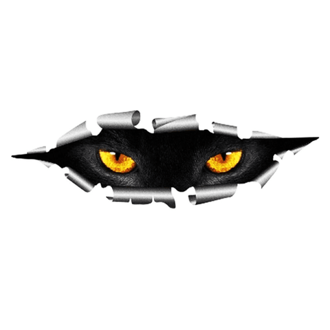 Autocollant 3D Yeux de Chat Noir pour Voiture