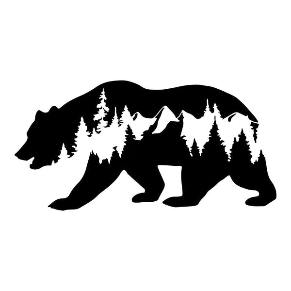 Autocollant Voiture Ours Montagne Nature -