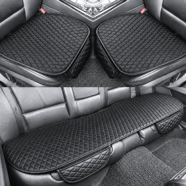 Ensemble de Housses d’Assise Voiture en Cuir PU Matelassé - 0