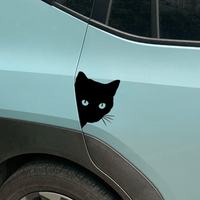 Sticker Voiture Tête de Chat Noir - 0