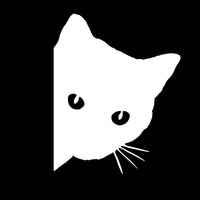 Sticker Voiture Tête de Chat Noir - 0