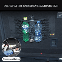 Filet de Rangement Voiture Adhérant Maille Élastique -