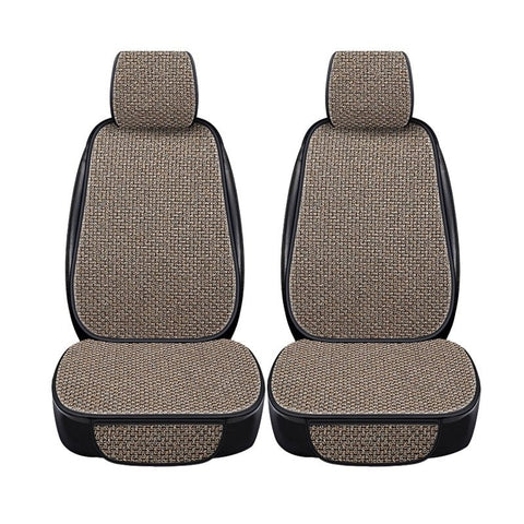 Housse de Siège Voiture Lin Brodé Respirant