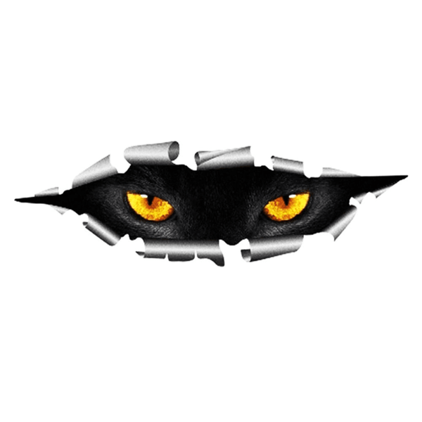 Autocollant 3D Voiture Yeux de Chat Noir - 