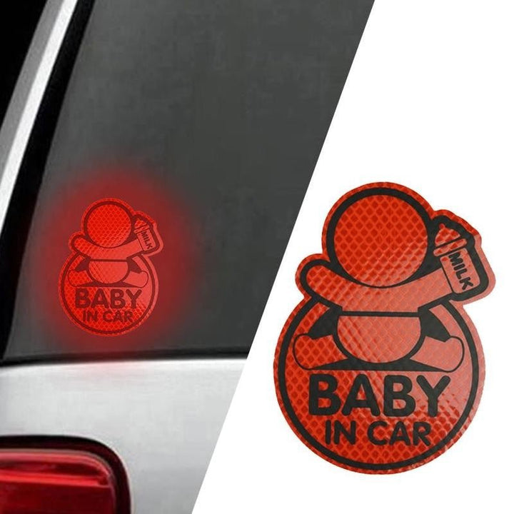 Autocollant Bébé à Bord Voiture Fluorescent - 0