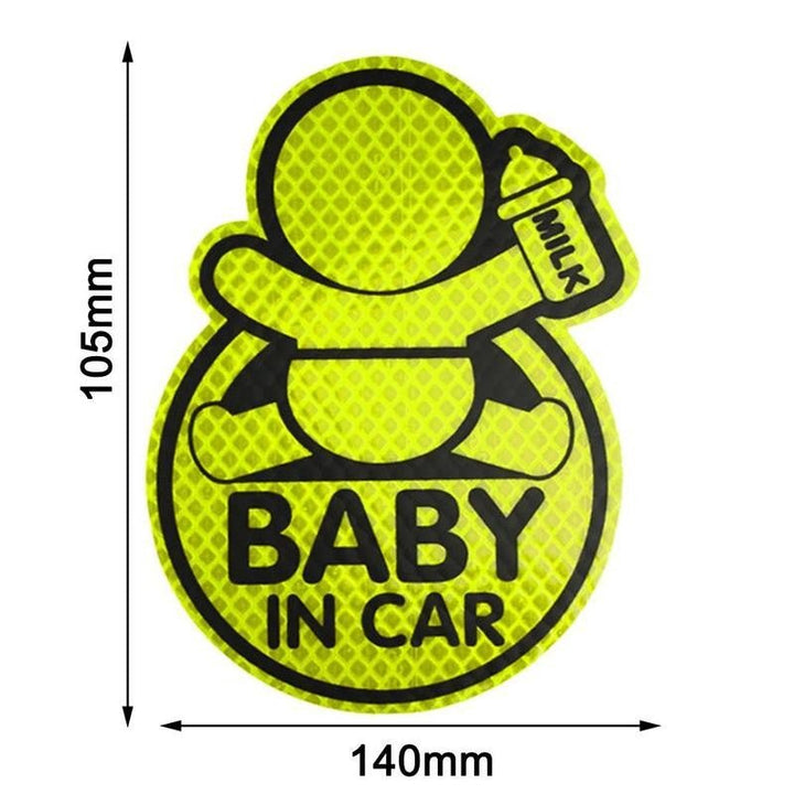 Autocollant Bébé à Bord Voiture Fluorescent - 0