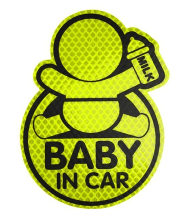 Autocollant Bébé à Bord Voiture Fluorescent - 0