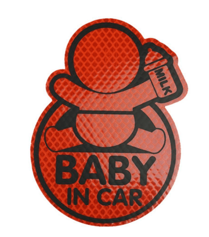 Autocollant Bébé à Bord Voiture Fluorescent - 0
