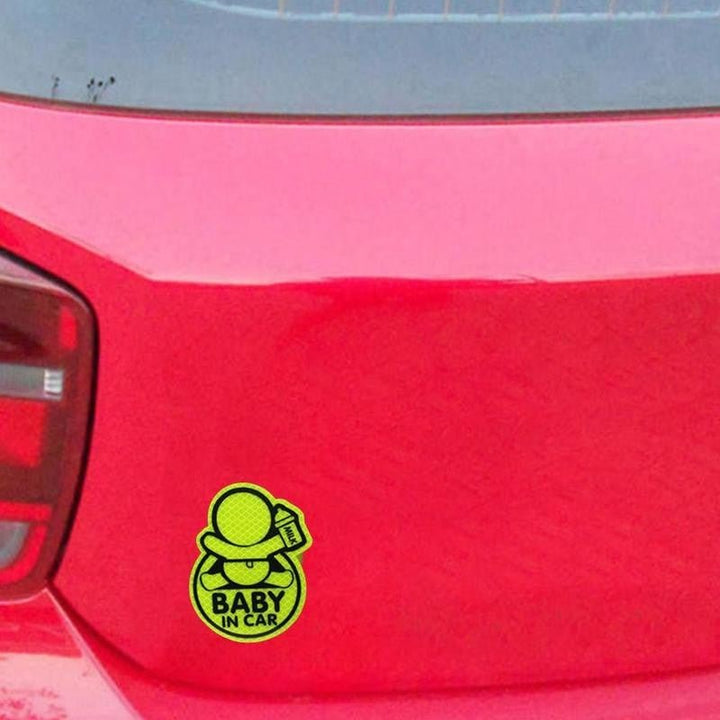 Autocollant Bébé à Bord Voiture Fluorescent - 0