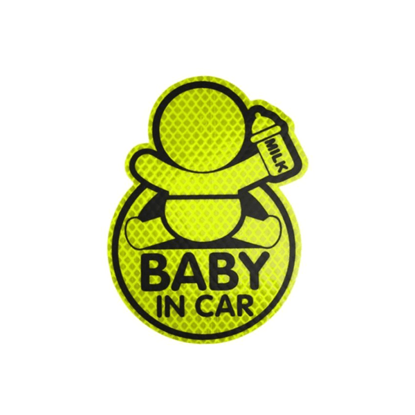Autocollant Bébé à Bord Voiture Fluorescent - 0