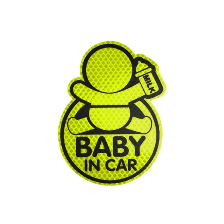 Autocollant Bébé à Bord Voiture Fluorescent - 0