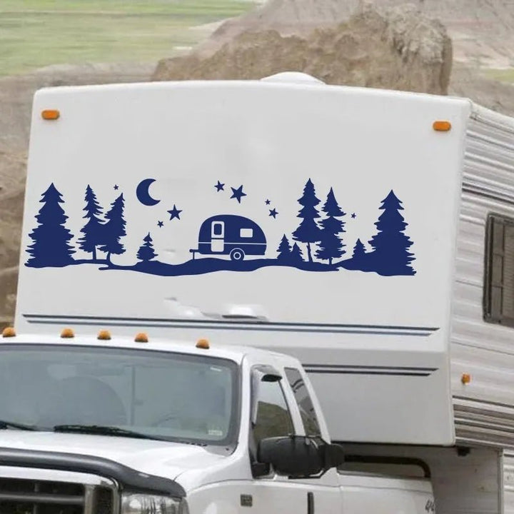 Autocollant Camping Car Aventure Nocturne - 