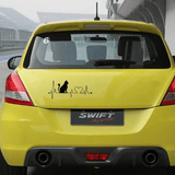 Autocollant Vinyle Voiture Amour de Chat - 0
