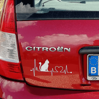 Autocollant Vinyle Voiture Amour de Chat - 0