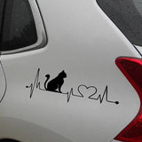 Autocollant Vinyle Voiture Amour de Chat - 0