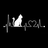 Autocollant Vinyle Voiture Amour de Chat - 0