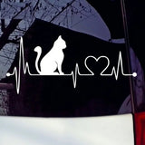 Autocollant Vinyle Voiture Amour de Chat - 0
