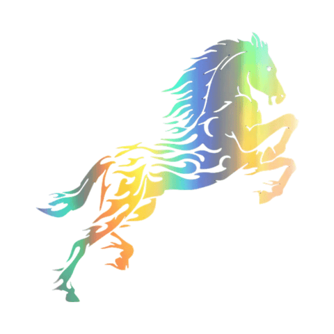 Autocollant Voiture Cheval Enflammé