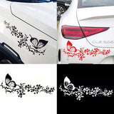 Autocollant Voiture Danse Papillon Floral - 
