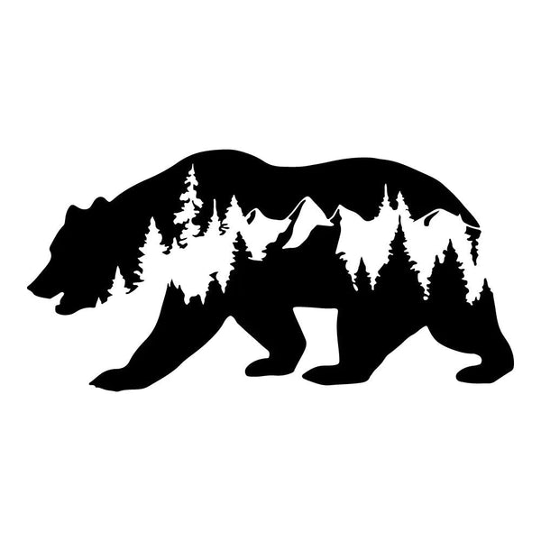 Autocollant Voiture Ours Montagne Nature - 