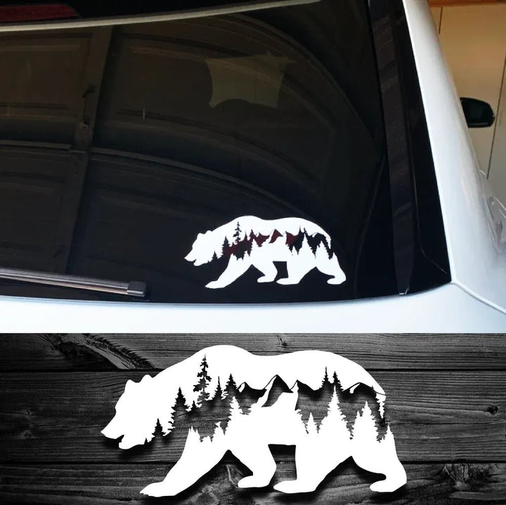 Autocollant Voiture Ours Montagne Nature - 