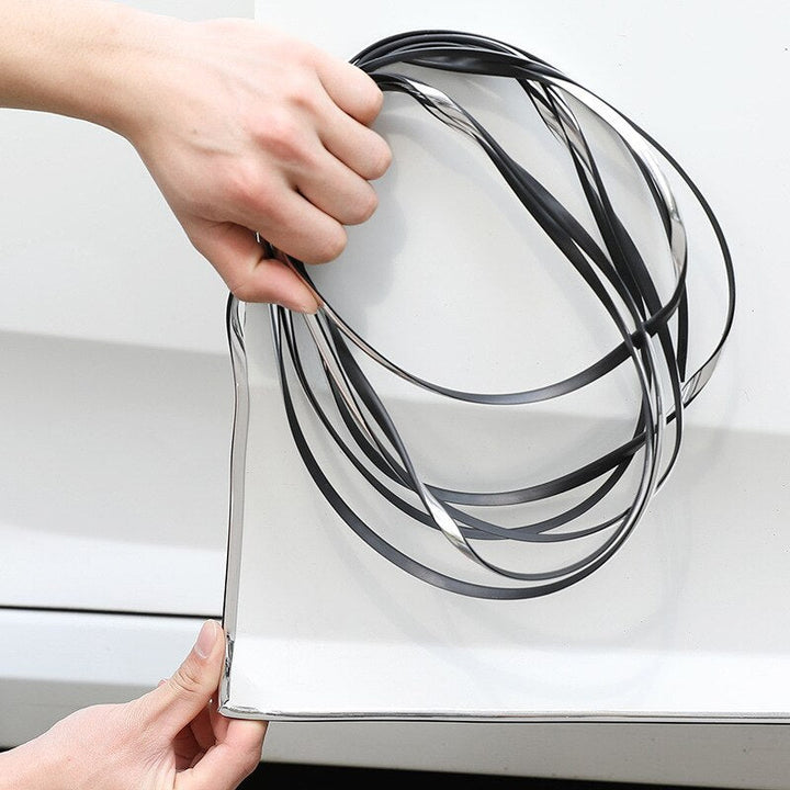 Baguette en PVC Naturel Argenté Protection Porte Voiture - 0