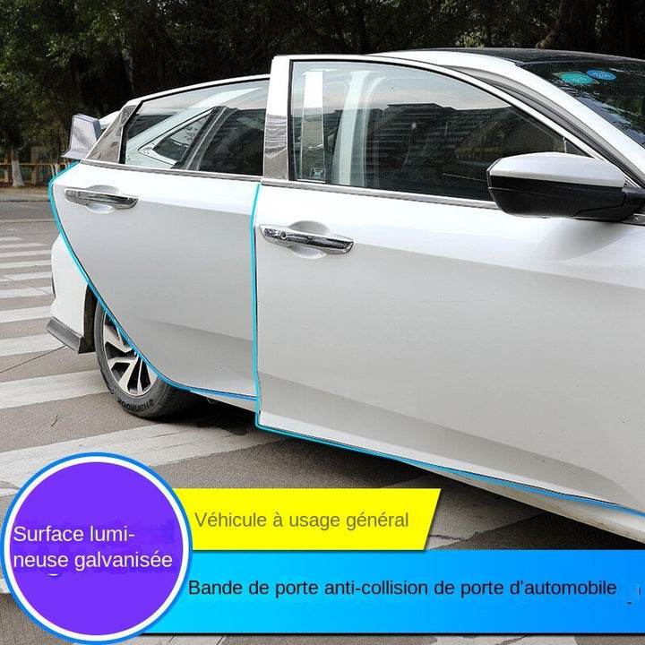 Baguette en PVC Naturel Argenté Protection Porte Voiture - 0