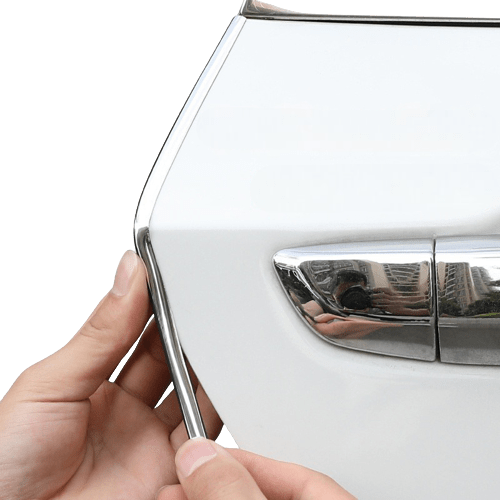 Baguette en PVC Naturel Argenté Protection Porte Voiture - 0