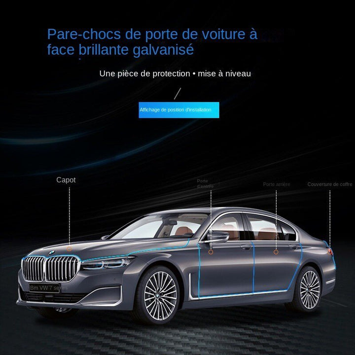 Baguette en PVC Naturel Argenté Protection Porte Voiture - 0