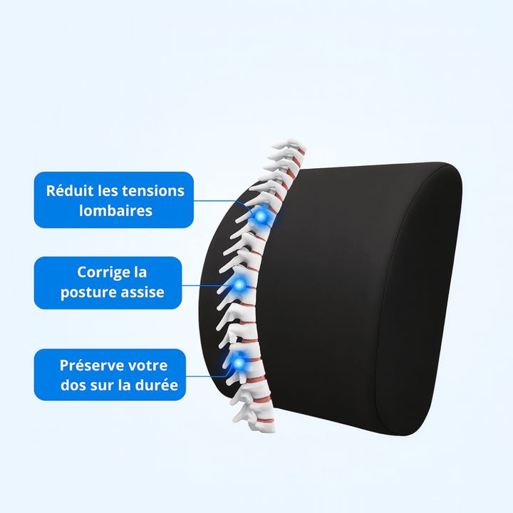 Coussin de Soutien Lombaire Voiture Mousse Mémoire Appui Dos - 0