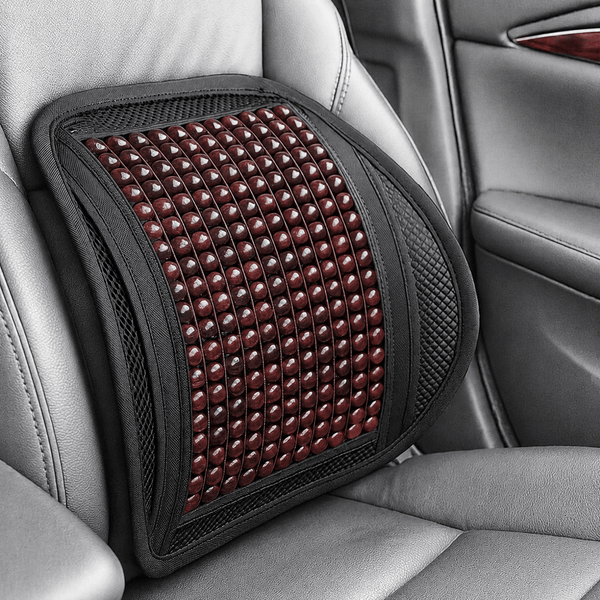 Coussin Lombaire Massant Voiture – Perles en Bois Naturelles - 0