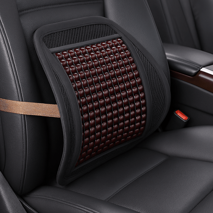 Coussin Lombaire Voiture Massant Perles Bois Relaxation Active - 0