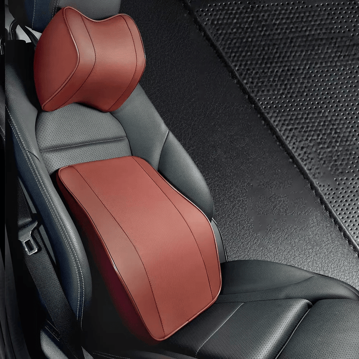 Coussin Lombaire Voiture Simili Cuir Ergonomique Soutien du Dos - 