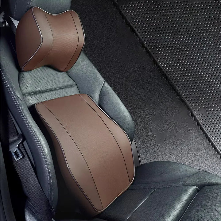 Coussin Lombaire Voiture Simili Cuir Ergonomique Soutien du Dos - 