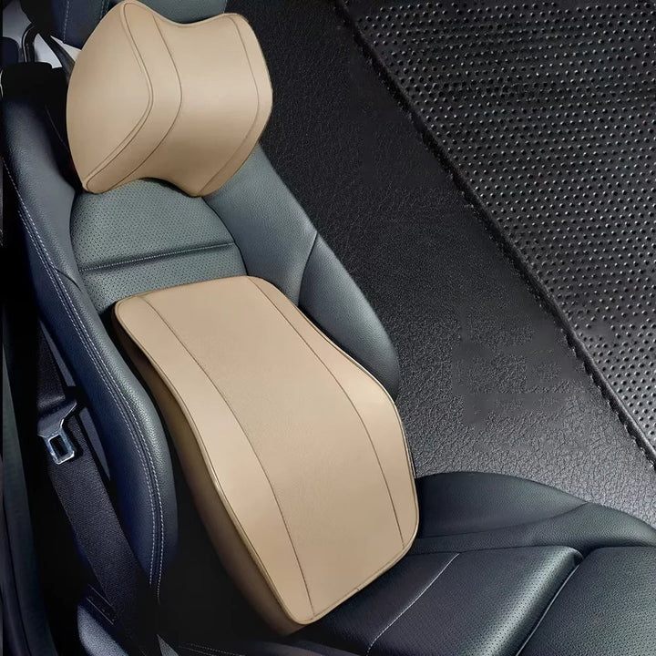 Coussin Lombaire Voiture Simili Cuir Ergonomique Soutien du Dos - 