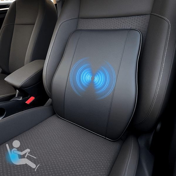 Coussin Lombaire Voiture Simili Cuir Soutien du Dos Ergonomique - 