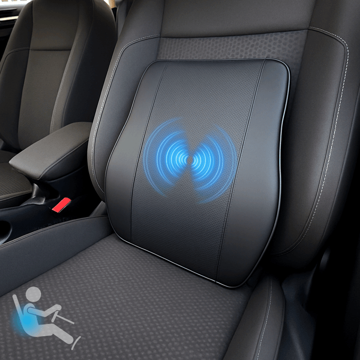 Coussin Lombaire Voiture Simili Cuir Soutien du Dos Ergonomique - 