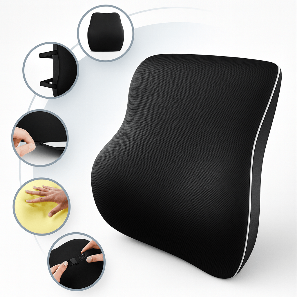 Coussin Lombaire Voiture – Soulage le Mal de Dos & Améliore la Posture - 