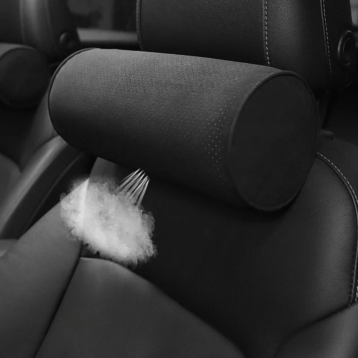 Coussin Rouleau Cervical Auto en Daim - 