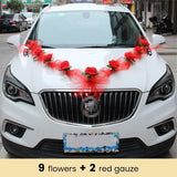 Décoration Voiture Mariage Kit Ruban & Fleurs Artificielles - 0