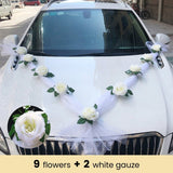 Décoration Voiture Mariage Kit Ruban & Fleurs Artificielles - 0