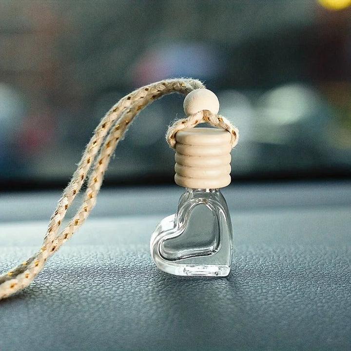 Désodorisant Voiture Pendentif Cœur de Verre - 