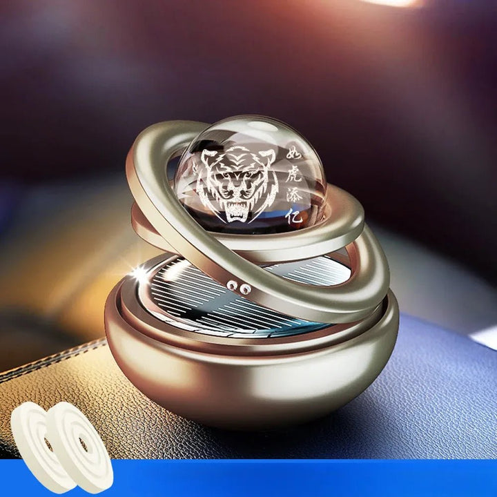 Diffuseur d'Air Solaire Rotatif Voiture - Tigre - 0