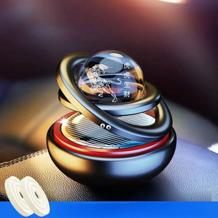 Diffuseur d'Air Solaire Rotatif Voiture - Tigre - 0