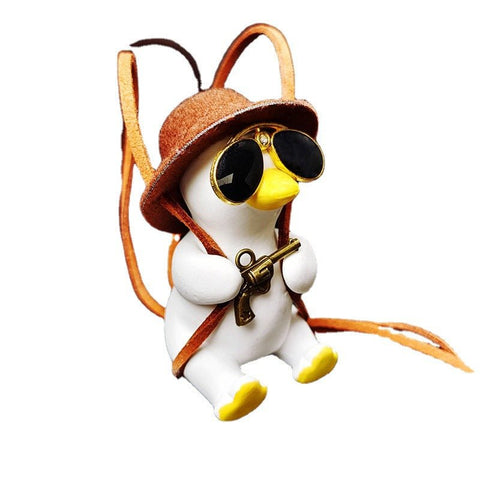 Figurine Canard Cowboy Revolver Suspendu