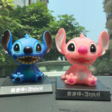 Figurines Disney Lilo et Stitch Têtes Mobiles Voiture - 