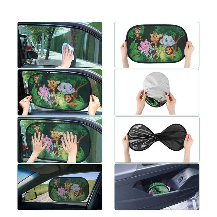 Pare Soleil Voiture pour Bébé – Lot de 2 Rideaux Électrostatiques - 