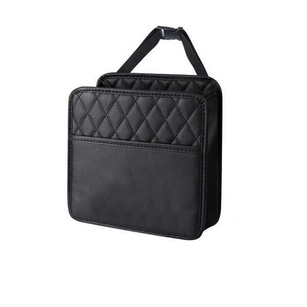 Sac de Rangement Cuir Noir Siège Voiture - 0