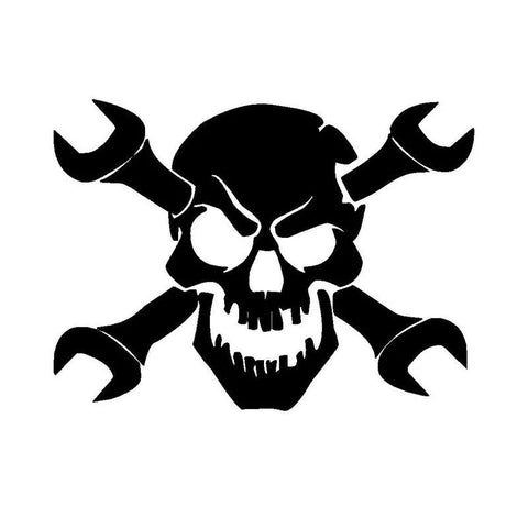 Sticker Voiture Crâne Mécanique Tête de Mort